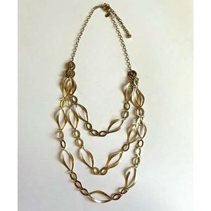 Chico’s Gold Tone Multi Strand Layered Necklace